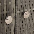 vidaXL Skrinkový Sivá 70 x 50 x 87 cm Polyester a Roly Rattan