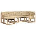 vidaXL Záhradná súprava gaučov 6 ks Biela a béžová
