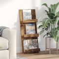 vidaXL Regál na časopisy Staré drevo 43 x 11 x 102 cm Kompozitné drevo