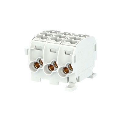 Svorkovnice rozbočovací HLAK 25//3 C L, 152A, 3-pólová, CU, IP20, sivá, na DIN