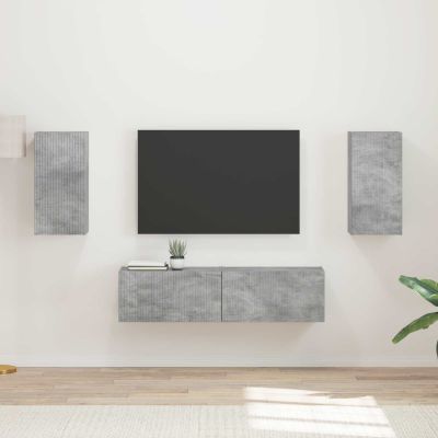 vidaXL Zostava TV skriniek 4 pcs Betónová šedá Kompozitné drevo