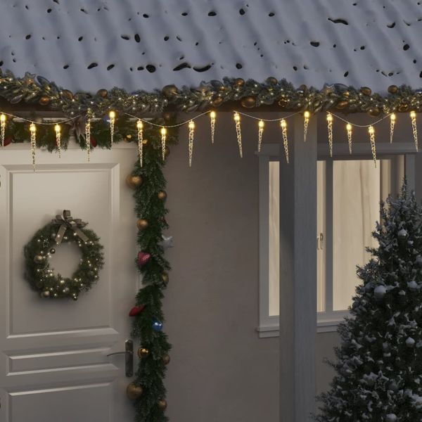 vidaXL Vianočné cencúľové svetlo 100 LED diód teplá biela 10 m akryl PVC