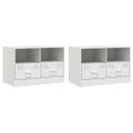 vidaXL TV skrinky 2 ks biele 67x39x44 cm oceľ