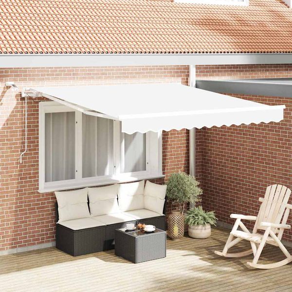 vidaXL Textília na slnečník Biela 350 x 250 cm Polyester