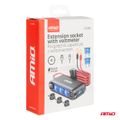 Predlžovacia zásuvka s voltmetrom USB USB-C 12/24V AMiO-03782