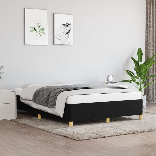 vidaXL Posteľ bez matraca čierna 140x190 cm látka