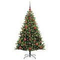 vidaXL Umelý vianočný stromček s kĺbmi 150 LED Zelená 120 cm PVC a PE
