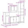 vidaXL 4-dielna súprava kúpeľňových skriniek sonoma kompozitné drevo