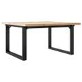 vidaXL Konferenčný stolík v tvare O 80x80x45,5 cm borovica a oceľ