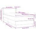 vidaXL Posteľný rám boxsping s matracom bledosivý 90x220 cm zamat