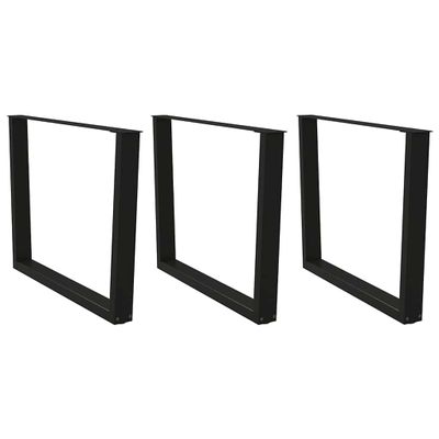 vidaXL Nohy k jedálenskému stolu v tvare V, 3 ks, čierne, 100 x (72-73,3) cm, oceľ