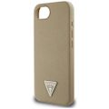 Guess HC MagSafe Grained PU Triangle Logo case for iPhone 16e Brown