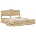 vidaXL Rám postele Sonoma dub 200 x 200 cm Inžinierske drevo