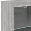 vidaXL TV nástenná skrinka s LED svetlami sivá sonoma 30x28,5x30 cm