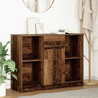 vidaXL Komoda so zásuvkou, staré drevo 101x35x76 cm, kompozitné drevo
