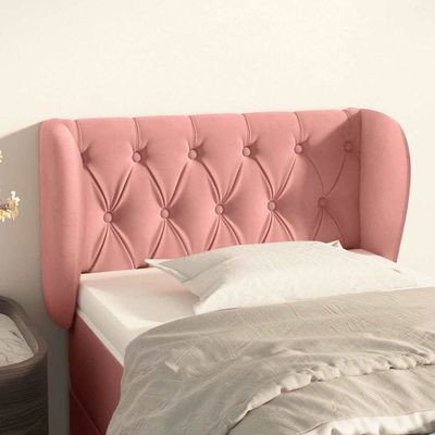 vidaXL Čelo postele so záhybmi ružový 83x23x78/88 cm zamat