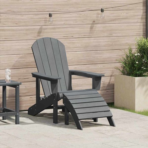vidaXL Adirondack stolička Svetlosivá 82 x 74 x 92 cm HDPE