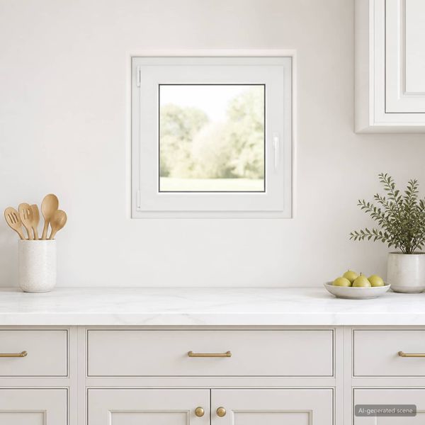 vidaXL Biele vnútorné farby okna v suteréne RISOR 55 x 50 cm