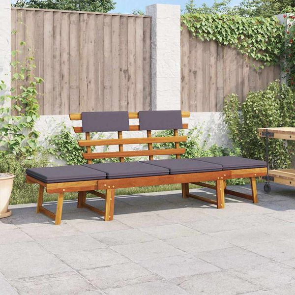 vidaXL Záhradné ležadlo s podložkami 2-v-1 190 cm, akáciový masív