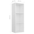 vidaXL Knižnica s 3 policami, lesklá biela 40x30x114 cm, drevotrieska