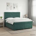 vidaXL Posteľ boxspring s matracom Tmavozelená 180 x 200 cm Zamat