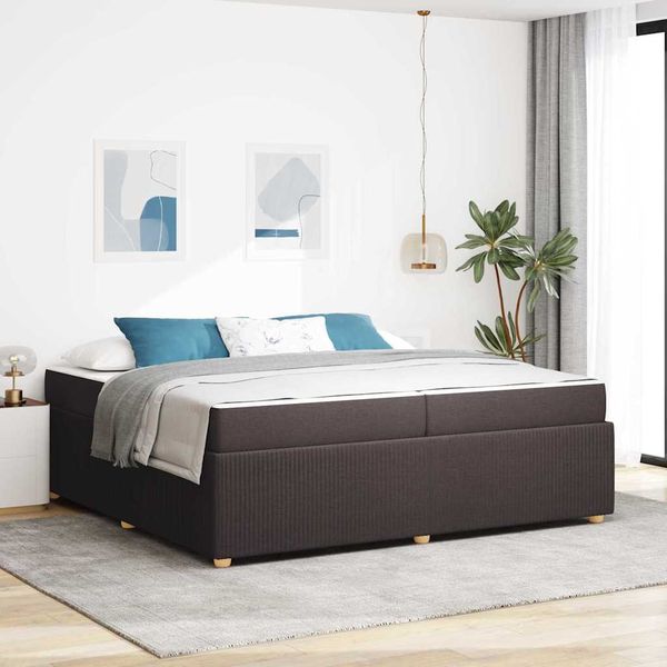 vidaXL Rám postele s matracmi Tmavohnedá 200 x 200 cm látka