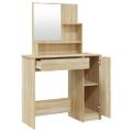 vidaXL Toaletný stolík so zrkadlom dub sonoma 86,5x35x136 cm