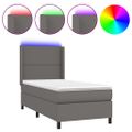 vidaXL Boxspring posteľ s matracom a LED sivá 80x200 cm umelá koža