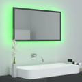 vidaXL LED kúpeľňové zrkadlo lesklé sivé 80x8,5x37 cm akryl
