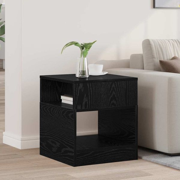 vidaXL Koncový stôl Čierny dub 40,5 x 40 x 45 cm Kompozitné drevo