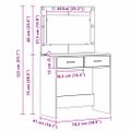 vidaXL Toaletný stolík Staré drevo 78,5 x 41 x 135 cm Kompozitné drevo