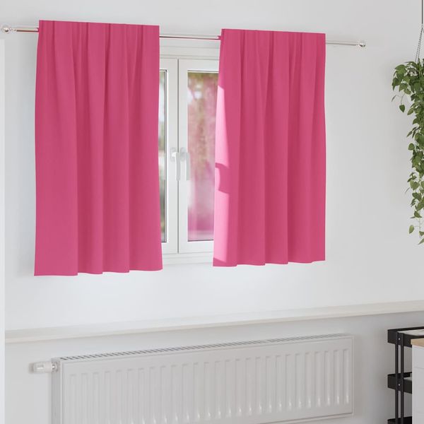 vidaXL Záclony na zatemnenie s krúžkami 2 pcs Jasná ružová