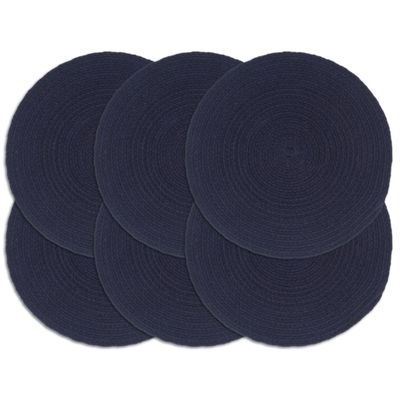 vidaXL Prestierania 6 ks námornícke-modré 38 cm bavlnené okrúhle