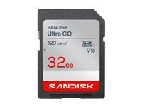 SanDisk Ultra GO - Pametová karta flash - 32 GB - Video Class V10 / UHS-I U1 - SDHC UHS-I