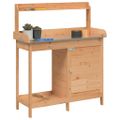 vidaXL Stôl na presádzanie so skrinkou hnedý 110,5x45x124,5 cm jedľa