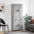 vidaXL Vysoká skrinka sivý dub sonoma 69,5x34x180 cm spracované drevo