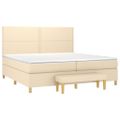 vidaXL Boxspring posteľ s matracom krémová 200x200 cm látka