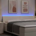 vidaXL LED hlavová doska Krémová 200 cm Kordúrová tkanina
