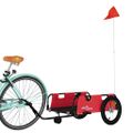 vidaXL Príves na bicykel, červený, oxfordská látka, železo