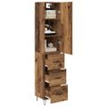 vidaXL Highboard Staré drevo 34,5 x 34 x 90 cm Kompozitné drevo
