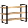 vidaXL Komoda s 3 policami 120x40x75 cm, surové mangové drevo