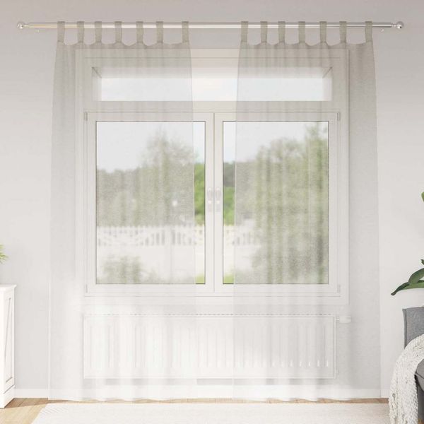 vidaXL Voile záclona so záclonami 2 pcs Krémová 245 x 140 cm Polyester