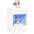 vidaXL Nástenné skrinky s LED osvetlením pre TV 2 ks biele 40x30x60,5 cm