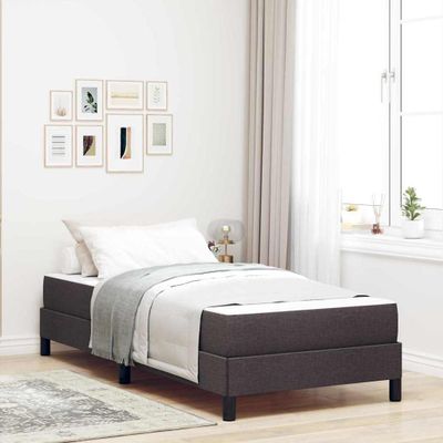 vidaXL Posteľ s pružinovým rámom Tmavohnedá 100 x 200 cm látka