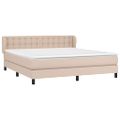 vidaXL Boxspring posteľ s matracom kapučínová 160x200 cm umelá koža