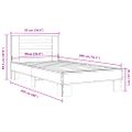 vidaXL Posteľný rám dymový dub 90x200 cm kompozitné drevo a kov