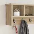 vidaXL Vešiak na stenu Nástenná montáž Sonoma dub 75 x 16 x 26 cm