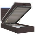 vidaXL Ottoman posteľ s matracom a LED Tmavohnedá 90 x 190 cm Látka