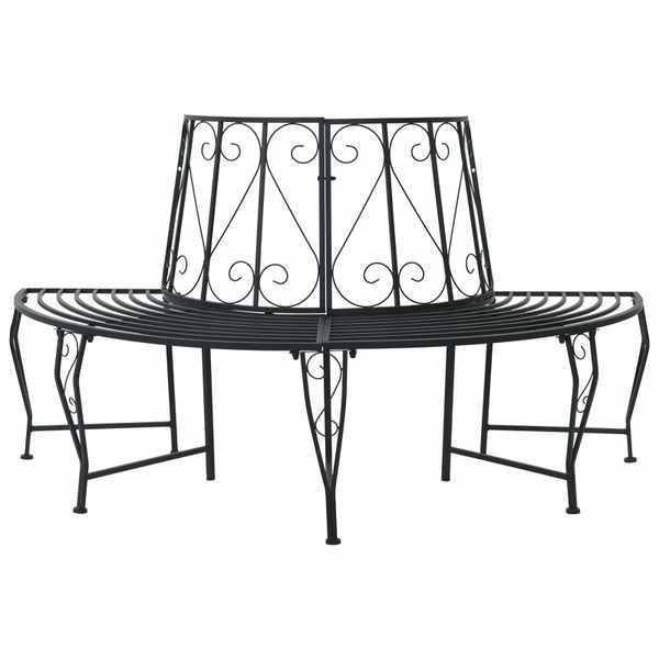vidaXL Stromová lavička 4-Počet miest 160 x 80 x 89 cm Oceľ Čierna