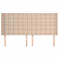 vidaXL Čelo postele so záhybmi kapučínové 203x16x118/128 cm umelá koža